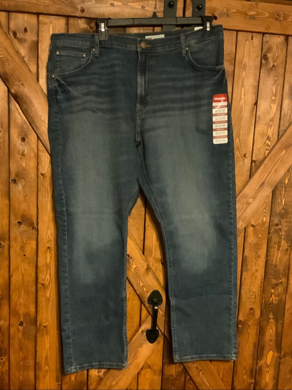 Wrangler Men's Dark Blue Straight Leg Jeans